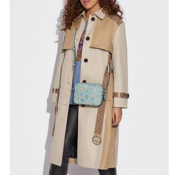 Coach c8699 Mini Camera Bag With Mystical Floral Print Light Teal Multi - Picture 4 of 16